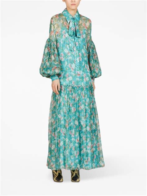 gucci floral dress shirt|gucci maxi dress floral.